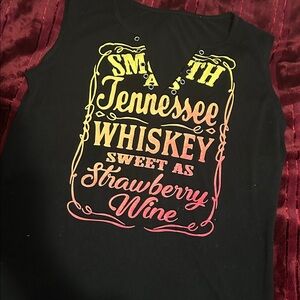 Black Graphic Tank Top with Colorful Text